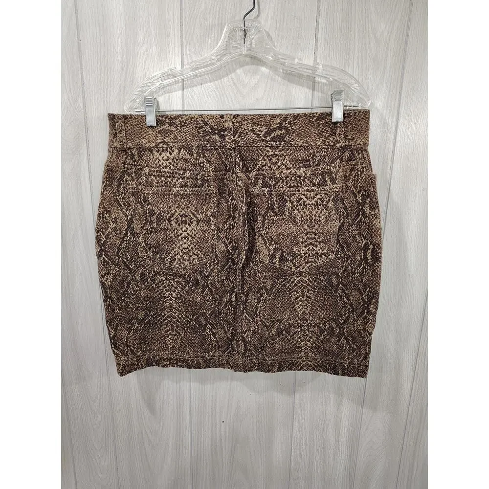 Women's Chaps Snakeskin Print Skirt Size 14 Festival Y2K '90s Casual